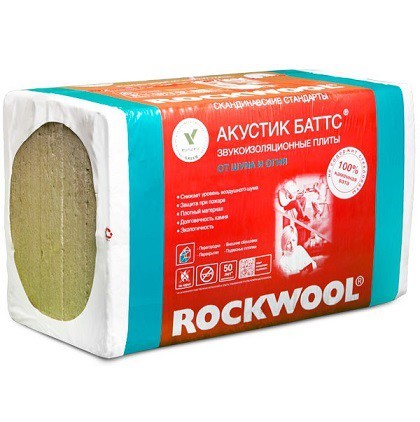 Rockwool Акустик Баттс 1000х600х50 мм 10 штук в упаковке