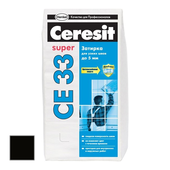 Затирка Ceresit CE 33 Super черная 2кг