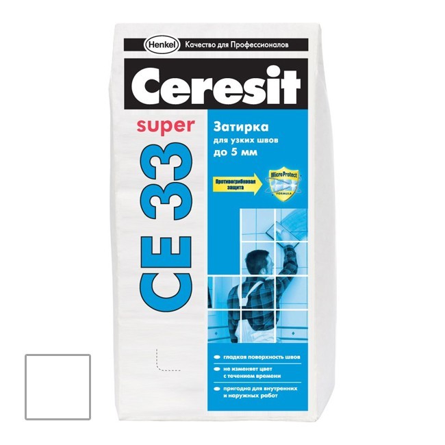 Затирка Ceresit CE 33 Super белая 2кг